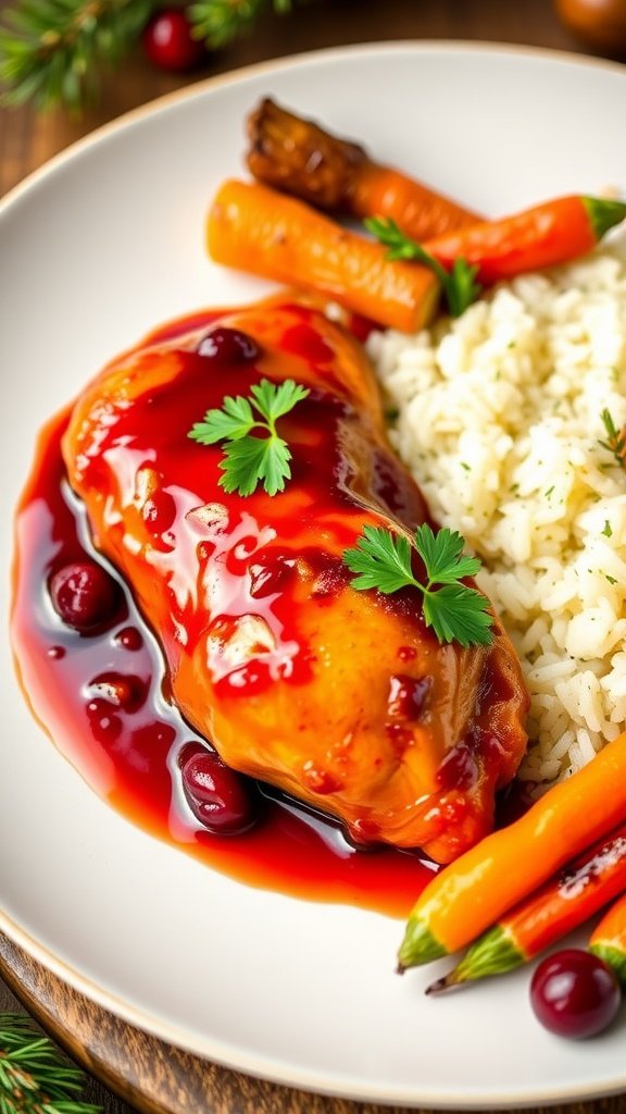 Festive Spiced Cranberry and Orange Glazed Chicken