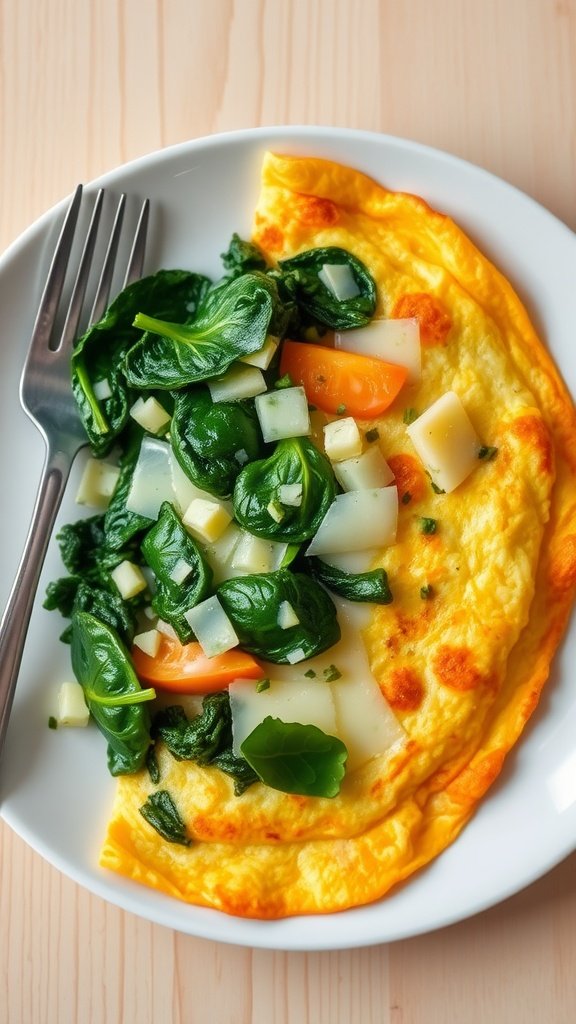 Savory Spinach and Cheese Breakfast Omelette